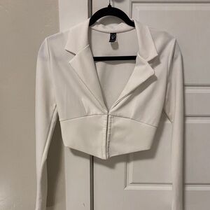 Windsor White Cropped Blazer
